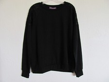 Gloria Vanderbilt Crewneck Pullover w Lace Details-Black- Size M 8-10 - NWT