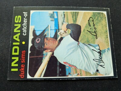1971 Topps Baseball Card # 172 Duke Sims - Cleveland Indians (EX/NM)