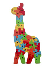 Wooden Giraffe Alphabet Puzzle  Kids Learning Toy Gift  Age 3  6  Free Ship