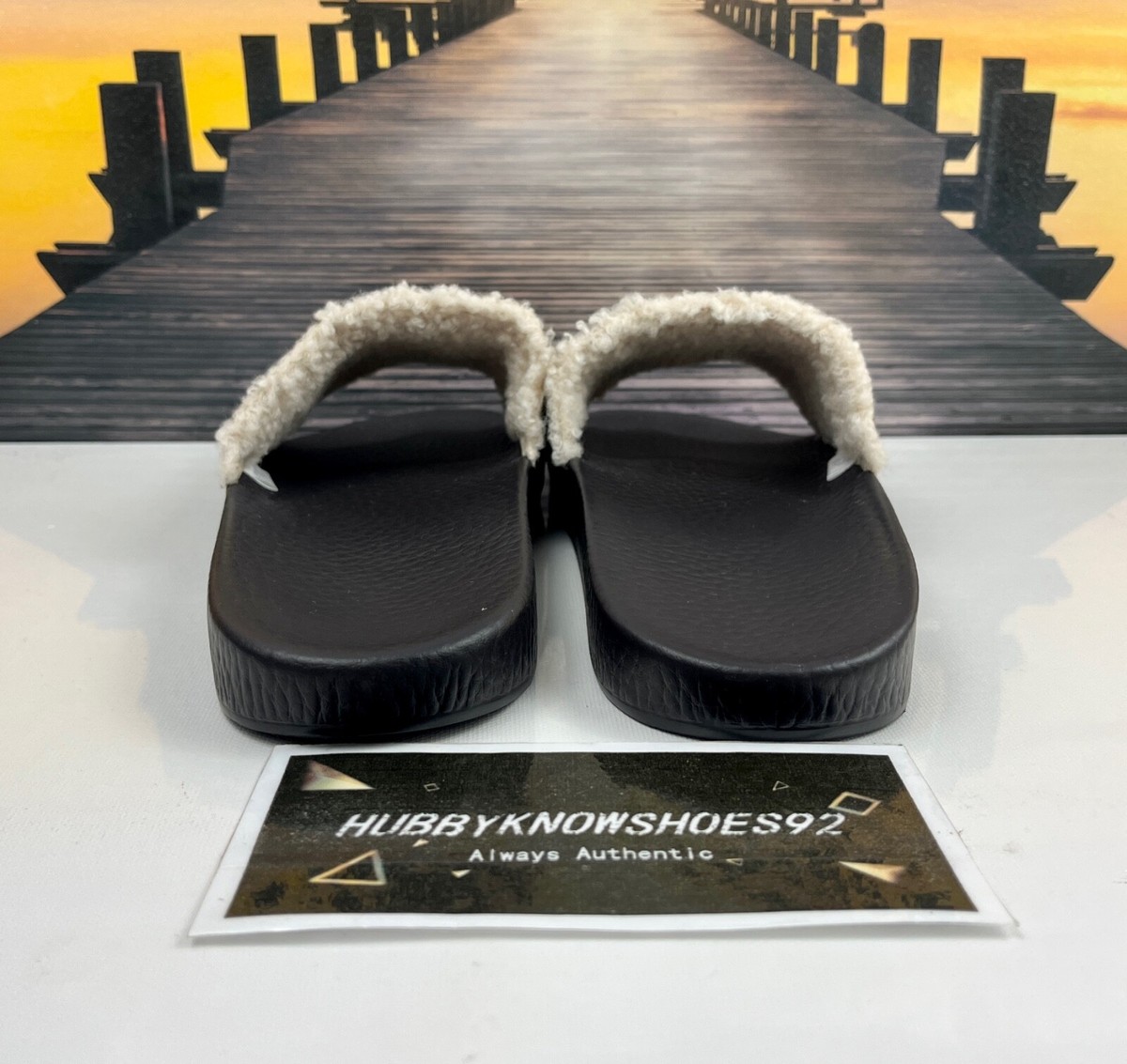 サンダル Polo Ralph Lauren Men's Suede Fleece-Lined Slide Sandal Polo Ralph Lauren Men's Suede & Sherpa-Lined Logo Slide
