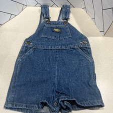 Vintage Oshkosh Boy 4T Shortalls Overalls Vestbak Shorts Jean Toddler USA Snaps