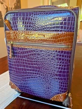 SAMANTHA BROWN WHEELED BAG 22" CARRYON  Purple/Brown (BH)