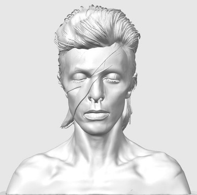 David Bowie Aladdin Sane Inspired Bust   Unpainted White Display Model   12/18/2