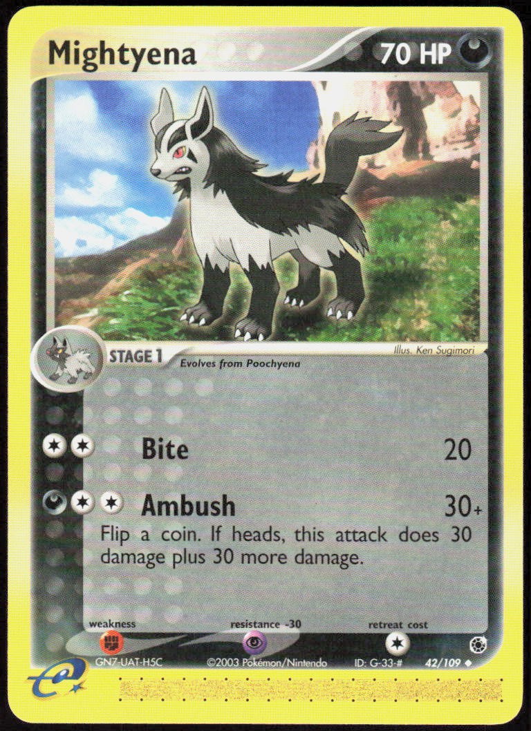 Mightyena 42/109 Uncommon EX Ruby and Sapphire NM Pokemon