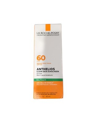 La Roche-Posay Anthelios Clear Skin Sunscreen SPF 60 Dry Touch 3 oz.(90ml) NEW