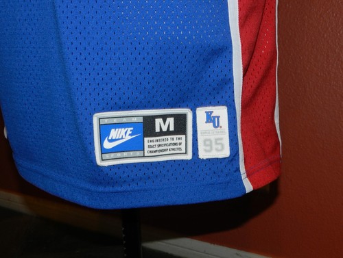 1995 Paul Pierce Kansas Jayhawks Nike Basketball Jersey Men's Medium Swingman - Picture 3 of 8