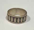 Vintage Sterling Silver Stacker Oval All Around Band Ring- Mexico 925- Size 9.5