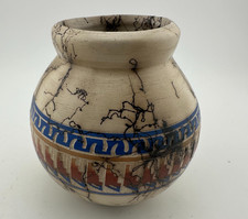 Navajo Horsehair Pottery Vase Signed Native American Southwestern Ceramic
