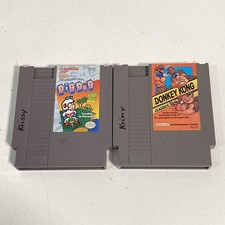Donkey Kong Classics Dig Dug II 2 NES Game Lot Nintendo 1980s Cartridges