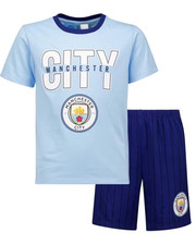 Boys Girls size 16 Manchester City FC soccer summer pyjamas pjs EPL NEW