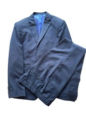 Isaac Mizrahi New York Boys Navy Suit Set Size 14 Wool Blend Adjustable Waist