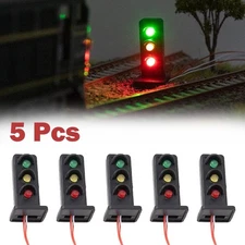 5Pcs Model Train Signals 3 Lights Perfect For Railway & Building Layout