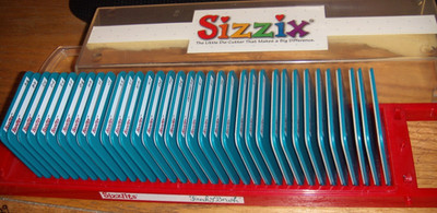 STAMPIN-UP SIZZIX DIE SET ALPHABET UPPER/LOWER ,NUMBER,SIGNS 35 PIECES CASE-BLUE