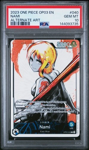 2023 ONE PIECE OP03-PILLARS OF STRENGTH ALTERNATE ART #040 NAMI PSA 10