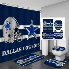 Sports Shower Curtain Set American Football Bathroom set