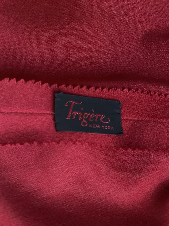 Vestido de Diseñador Pauline Trigere Pequeño Vino Tinto Ajuste y Acampanado Años 50 De Colección Foto 3 de 4