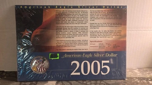 2005 American Eagle Silver Dollar Uncirculated Display SKU:0188