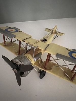 Vintage Looking Metal Bi-Wing Model Airplane Display OK-FOL 20 A.S. M.S.  
