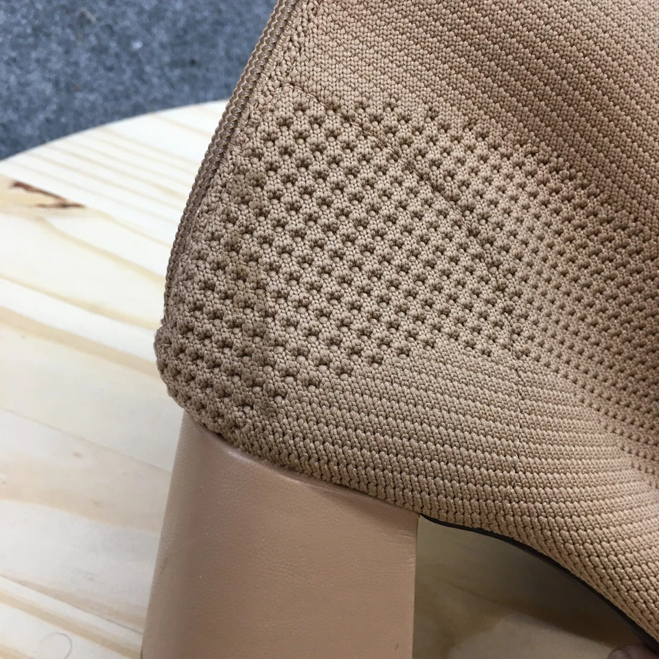 Adrienne Vittadini 靴子女式 8 M Beena 袜靴棕色露趾块新品 — 第 2/4 张图片