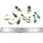 Southwest Sterling Turquoise Coral Black Onyx Dangle Earrings Lot of 5 #S5322-4 — photo 8