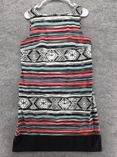 AB Studio Dress Womens 14 Multicolor Sheath Knee Length Striped Workwear Office