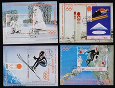 Lot de 4 Blocs-feuillets XIes Jeux Olympiques d'Hiver SAPPORO - Neuf/Oblitéré