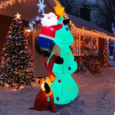 6 FT Christmas Inflatable Santa Claus Outdoor Decorations, Blow-Up Santa for ...
