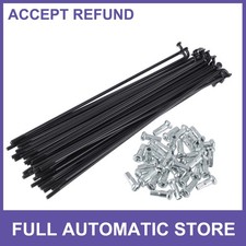 1Set 13G 130mm Length Bicycle Spokes Nipple 45 Steel Black Universal