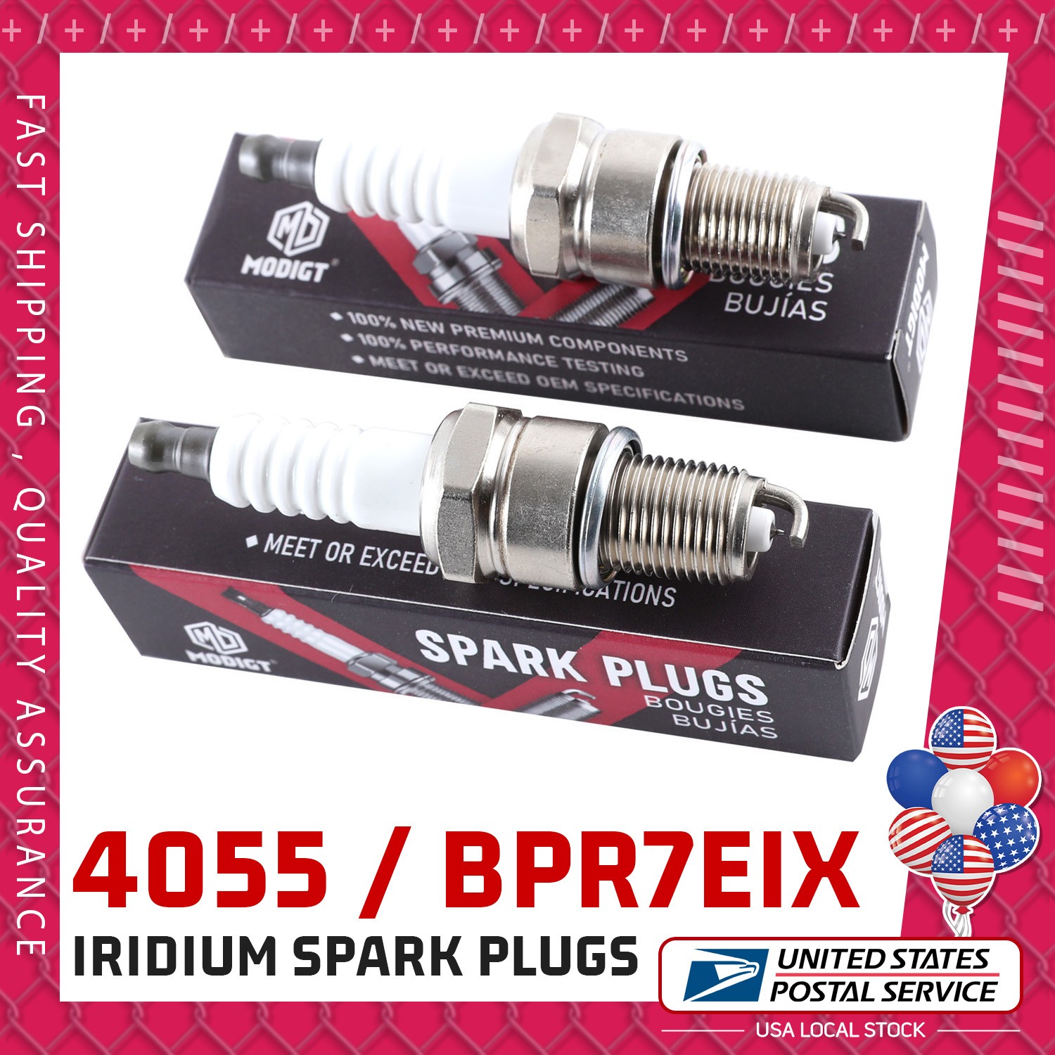 4Pcs Iridium High Performence Spark Plugs FOR NGK 4055 BPR7EIX FOR WR5DS W5DPX