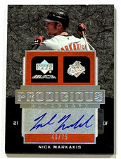 2007 UPPER DECK BLACK AUTO NICK MARKAKIS SIGNED AUTOGRAPH PRODICIOUS /75