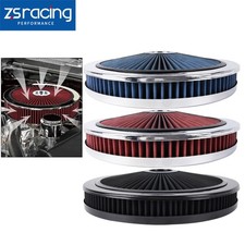 14 X 2 Air Cleaner Set Thru High Flow Washable W Chrome Lid For Sbc Bbc