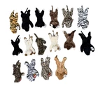Vintage Ty Beanie Babies Cat Lot of 16 - Blizzard Stripes Velvet Zip Freckles