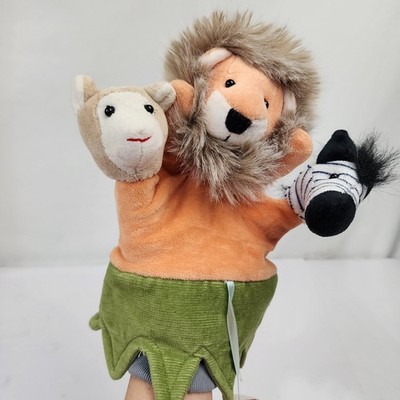 Hand / Finger Puppet Lion Lamb Zebra Made In Hungary Excellent Colorful Soft