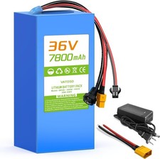 36V Lithium Battery 7.8Ah,Built-in 30A BMS,Comes with Various Interface plugs