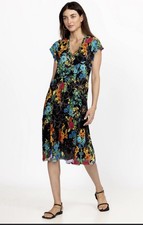 Johnny Was Nero Sequenced Tiered Tea Length Dress Small 