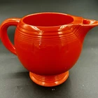 Vintage Fiesta Ware Ice Lip Pitcher 64 oz  1936-1942 “Red” Glaze Deep Orange USA