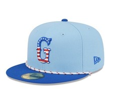 (7-3/8)New Era 4th Of July Greenville Drive Baseball Hat 59FIFTY Fitted