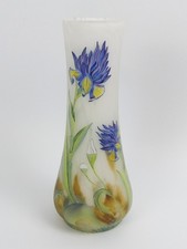 OKRA LIMITED EDITION CAMEO IRISES ART GLASS VASE NO 3 OF 25