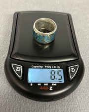 Sterling Silver Navajo Crushed Turquoise Ring Wide Band Sz 4