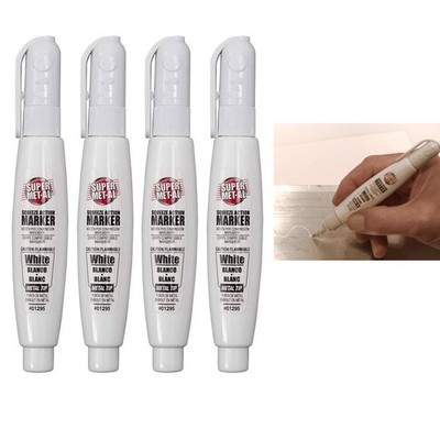 4 X Squeeze Paint Pen Metal Tip White Marker Steel Multi Surface Writer Marking