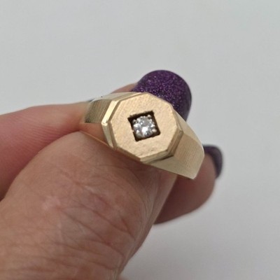 EVA 14K Gold Herrenring mit Diamant Akzent Größe 10