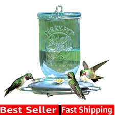 Mason Jar Vintage Style Glass Hummingbird Feeder 785-1SR - Humming Bird Feede...