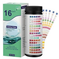 16-in-1 Water Test Kit - 150 Strips for Drinking Water, Hardness, pH, Chlorine,