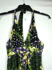 ELAN Halter Maxi Dress Size Medium Stretch Beach Island 90s Vintage