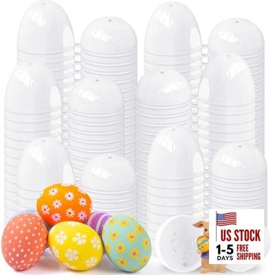Baaxxango 100 Pieces Empty Easter Eggs,Blank White Plastic Eggs,Fillable Empty 