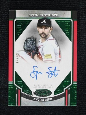 2024 Tier One Advanced Stats Stars Green Foil 47/49 Spencer Strider Auto 0w3