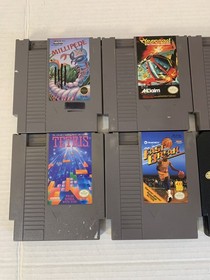 NES Game Lot Tetris, Desert Commander, F-15, Faxanadu, Millipede Etc Lot Of 8
