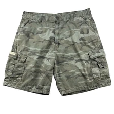 Wrangler Authentic Issue Mens 42 Urban Outdoor Cotton Green Camo Cargo Shorts