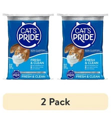 (2 pack) Cat's Pride Fresh & Clean Scented Non-Clumping Cat Litter, 20-Pound Bag