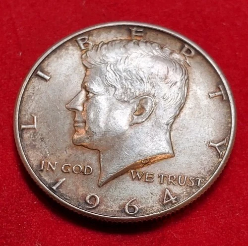 ☆90% Silver 1964 JFK Kennedy Half Dollar Brilliant Uncirculated #6 Toner☆